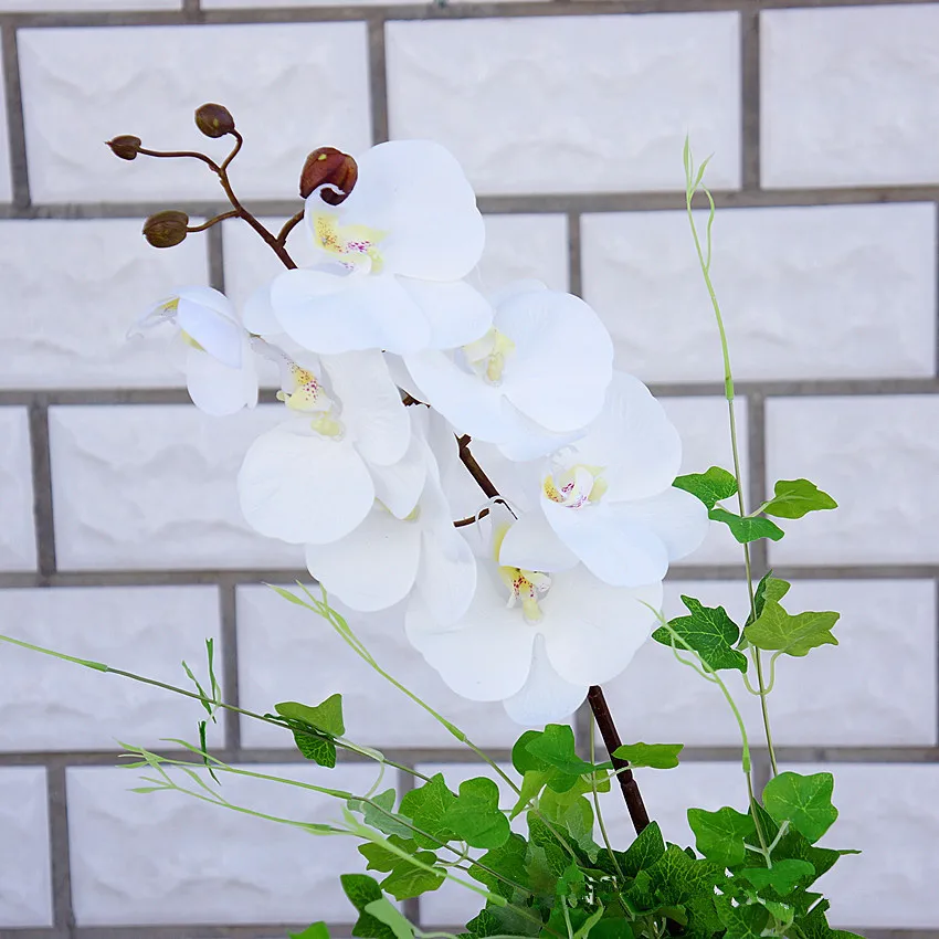 Nekilnojamojo touch PU Dirbtinių Drugelių Orchidėja gėlė filialas 