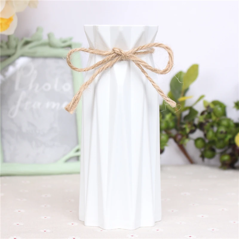 Origami plastikinė vaza spalvos imitacija keramikos vaza, vazonas gėlių krepšelis kambarį apdaila dirbtinių gėlių bakas 5