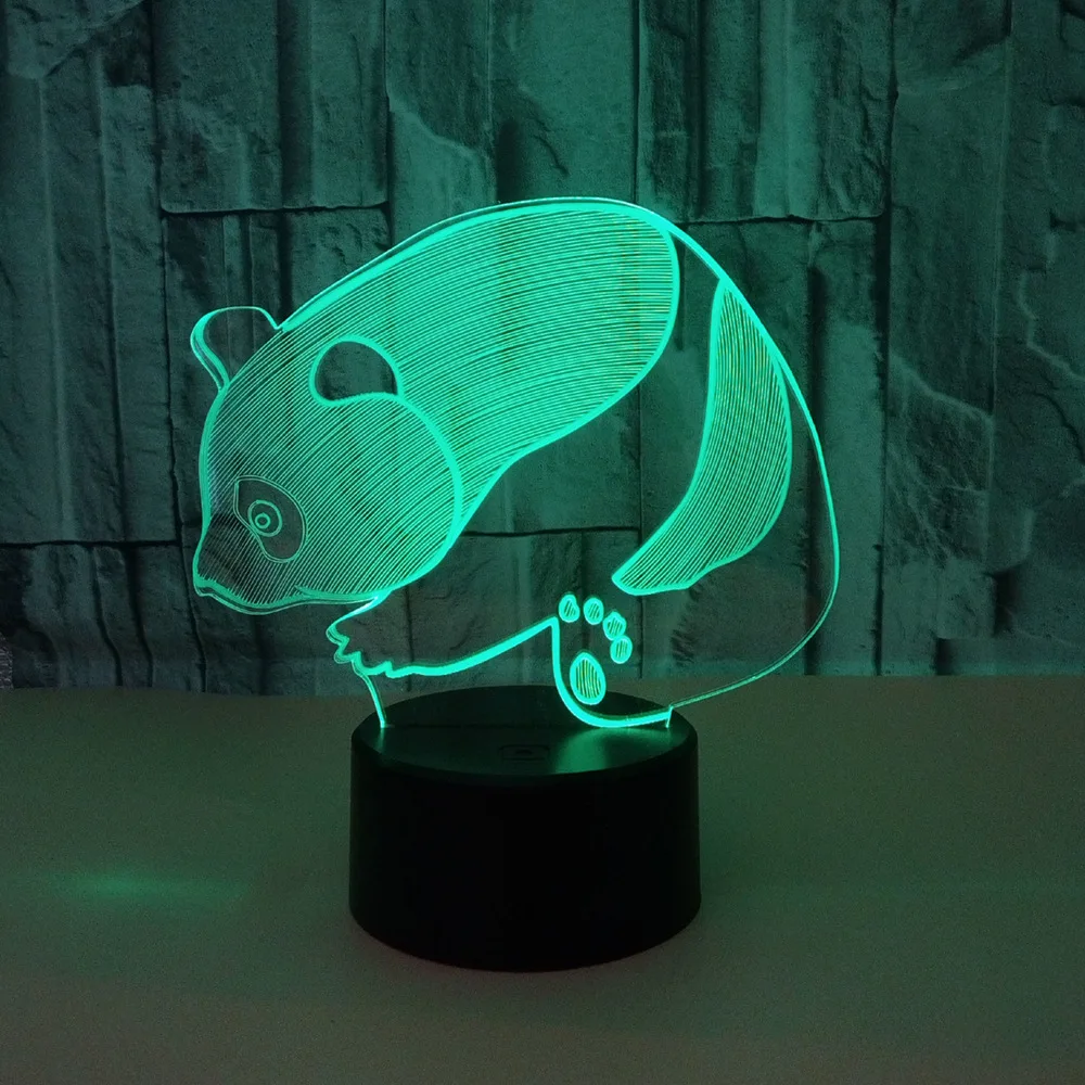 Panda 3d Lempa 7 Spalvinga Vaizdo Stereo Panda Touch Žibintai Dovana 3d naktinė lempa Usb Led Naujiena 3d Šviesos Armatūra 5