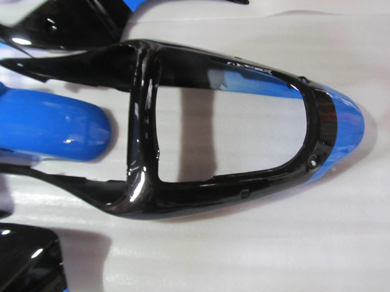 Populiariausi plastiko lauktuvės komplektas Kawasaki Ninja ZX6R 98 99 mėlyna juoda motociklo purvasargiai nustatyti ZX6R 1998 1999 MP07 5