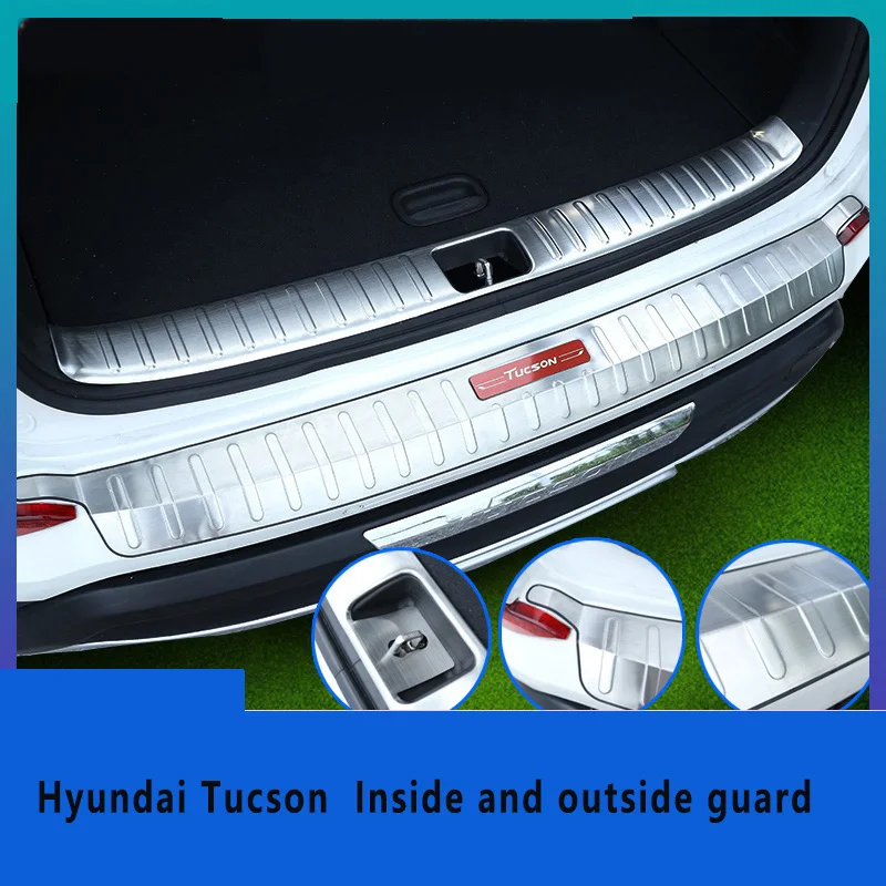 Tinka 15-19 Hyundai naujų Tucson galiniai apsaugai Modifikuotų nerūdijančio plieno kamieno uodega durų pedalų apdaila priedai 5