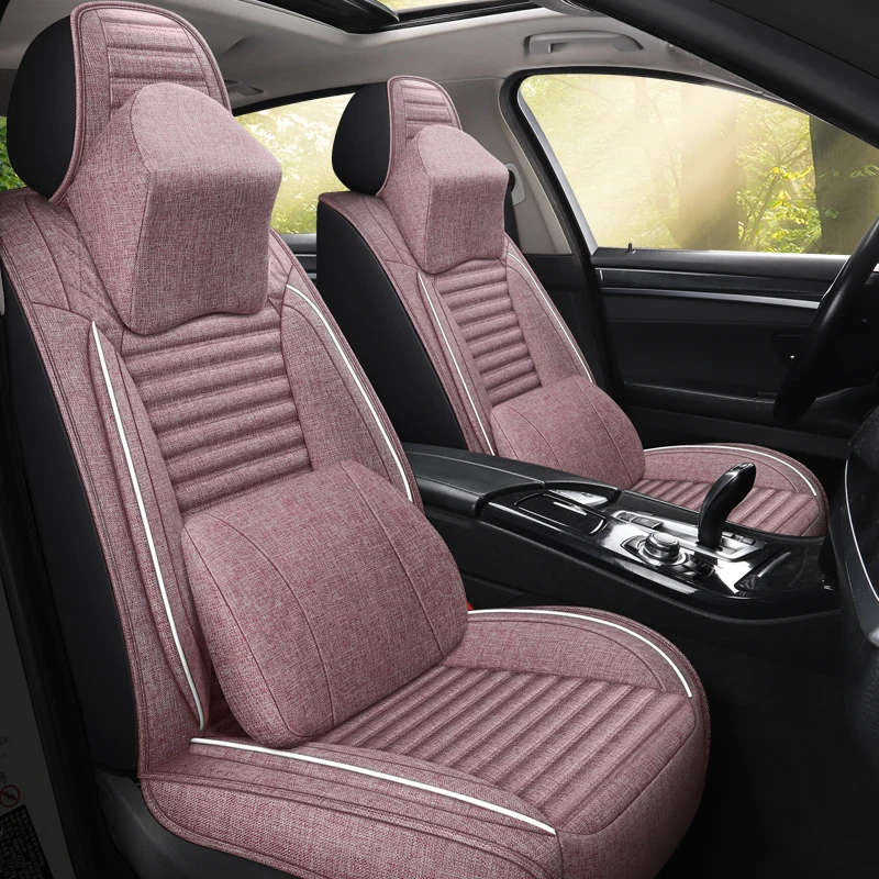 Visiška linų pluošto automobilių sėdynės padengti automobilių sėdynės apima Toyota CAMRY COROLLA LEVIN VIOS FS YARIS L PRADO CROWN, AVALON 5