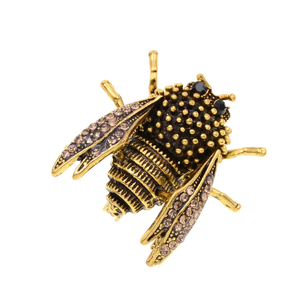 WELLMORE Derliaus Bičių Pin Sagė Antikvariniai aukso bičių vabzdžių sages moterims bižuterijos didmeninė 5