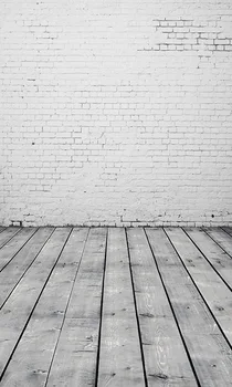 8x15FT Šviesos Balta Skurdus Plytų Sienos, Senovinių Medinių Grindų Užsakymą Fotografijos Studijoje Backdrops Sluoksnių Vinilo 5x10 8x12 10x20 4104