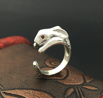 925 sterlingas sidabro triušis žiedas mėgėjams gyvūnų žiedas antikvarinių ir senovinių vestuvinių žiedų bijoux en argent 925 joyas bižuterijos 12395