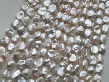 AA prarasti karoliukai gėlavandenių perlų atgimsta keshi balto plokščio baroko 9-11mm priėmimo papuošalai karoliai 15inch FPPJ didmeninės 4557