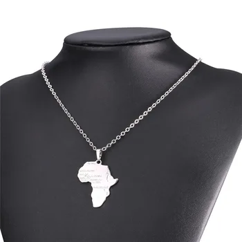 Afrikos karoliai, aukso spalva juoda pakabukas su grandinės moterų mens papuošalai žemėlapis afrikos karoliai 6654