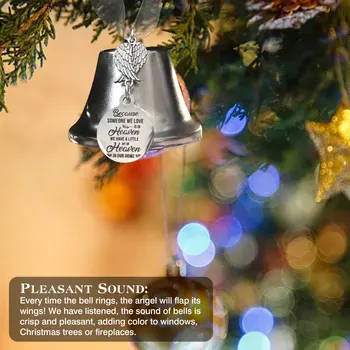 Angel Wing Nuorodą Sidabro Varpas Kalėdų Medžių Bell Pakabukas Patvarus Išskirtinį Varpeliais Ornamentu Namų Šaliai Dekoro