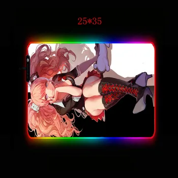 Anime Mergina RGB Žaidimų Pelės Mygtukai Didelis Kompiuterinių žaidimų XXL mygtukai LED Backlight Mause Klaviatūros Stalas Kilimėlis