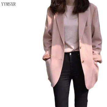 Aukštos kokybės rožinė striukė moteriška 2020 korėjos pavasarį ir rudenį atsitiktinis elegantiškas ponios švarkas Mados kostiumą, biuro, Moterų 11595