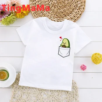 Avokado vaikams, kūdikių viršūnės t-shirt animacinių filmų vasaros grafinis alt enfant filė tee paaugliams 2513