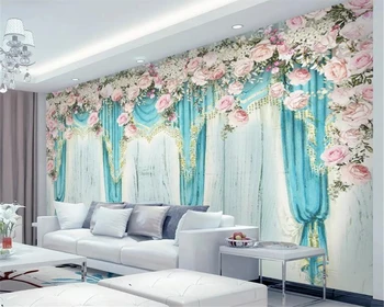 Beibehang Užsakymą tapetai, freskos svajonių rožė gėlių mados Santuokos kambarys, TV foną, sienos dekoratyvinis dažymas 3d tapetai 21421