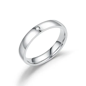 Bižuterijos titano plieno žiedas paprasta nišą nerūdijančio plieno pora žiedas vyrams ir moterims vestuvių žiedai 3853