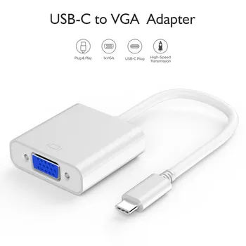 Bkscy C Tipo Moterų VGA Adapterio Kabelį USBC USB 3.1-VGA Adapteris, skirtas 
