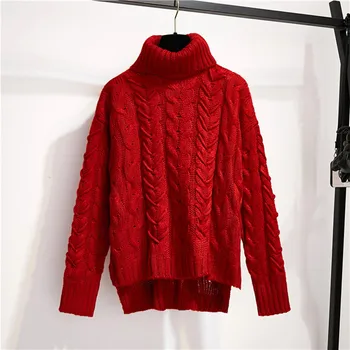 BLLOCCUE Žiemos Naujas Ponios Dviejų dalių Sijonas Rinkiniai Moterims Twist Šiltas Megztinis (Puloveris) +Aukšto Juosmens Vieną Krūtinėmis Vilnos Sijonai Kostiumas