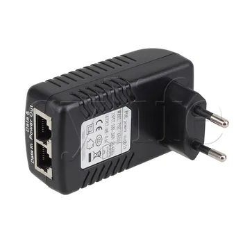 DC 48V 0.5 A PoE Injector Maitinimas Per Ethernet Adapteris LED Maitinimo Indikatorius