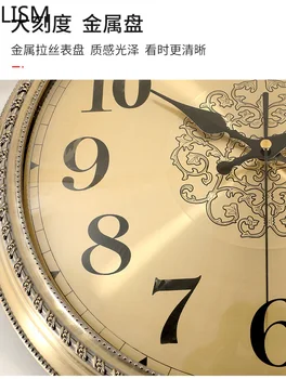 Didelis Modernus Sieninis Laikrodis Metalo Luxury Gold Vintage Sieniniai Laikrodžiai Kambarį Antikvariniai Laikrodžiai, Skaitmeninis Sieninis Laikrodis Troba Dekoras
