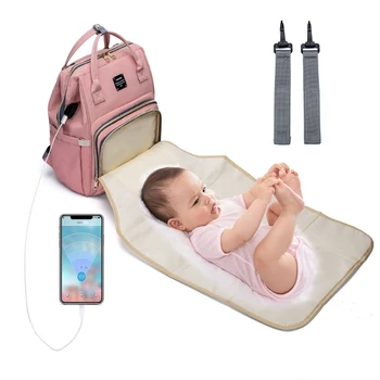 Didelės Talpos Kūdikiui Kelionės Kuprinė USB Įkrovimo lizdas Rankinės su Vežimėlis Dirželiai Mamyte Mama Motinystės Sauskelnių Vystyklų Krepšys