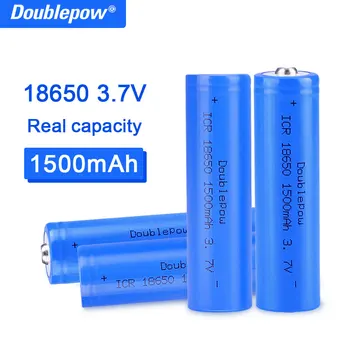 Doublepow aukštos kokybės 18650 baterija 3.7 V, 1500 mah ličio jonų baterija įkraunama baterija, žibintuvėlis Заряд батареи