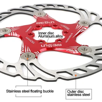 Dviračių Plūduriuojantis stabdžių diskas plaukti\ ultralight MTB kalnų dviračių stabdžių trinkelės, šešios skylės disko 160mm rotorius, 180mm Dviračių dalys 9138