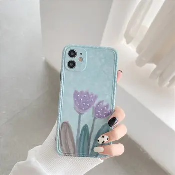 Elegantiškas Nudažyti Mėlyna Gėlė, Telefono dėklas Skirtas iPhone SE2020 11Pro Max X XS Max XR Minkštas Silikoninis Dangtelis, Skirtas 