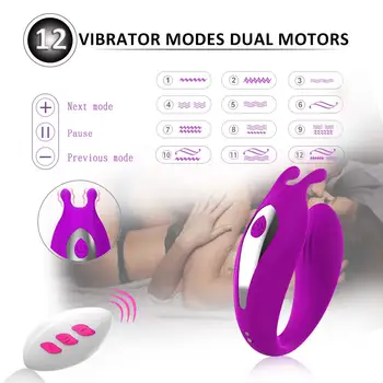 Galingas G-taško Rabbit Vibratorius ir Nuotolinio Valdymo Pora Vibratorius su Dual Motor 12 Režimai G-taško Vibratorius Klitorio Stimuliatorius