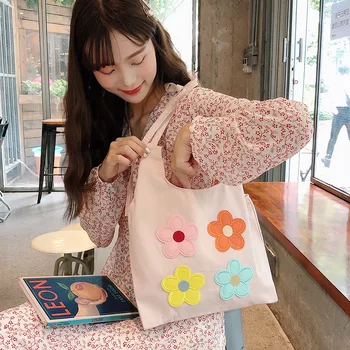 Gėlių Japonų Literatūros Drobės Pečių Krepšiai Moterų Pirkinių Crossbody Paauglys Merginos Shool Krepšys 