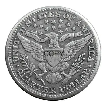 JAV 1895 P/S/O Barber Ketvirtį Dolerių, Sidabro Padengtą Kopijuoti Monetos