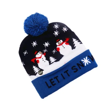 Kalėdų Papuošalų Suaugusiems, Vaikams Megzti Kalėdų Skrybėlę Spalvinga Šviesos Megzti Skrybėlę (Mygtuką Baterija CR2032) 11002