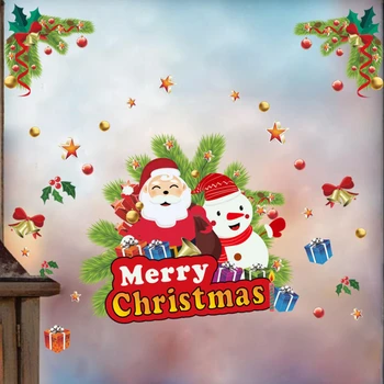 Kalėdų Sienų Lipdukai Lango Stiklo Lipdukai 2020 Kalėdų Dekoro Namų Linksmų Kalėdų Ornamentu