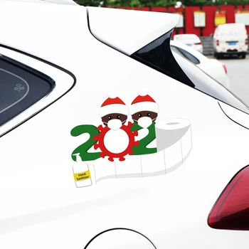Karantino Kalėdinė Dekoracija Kalėdų Dovana Asmeninį Ornamentu Automobilių Lipdukai Tolina Santa Claus su Kauke 2824
