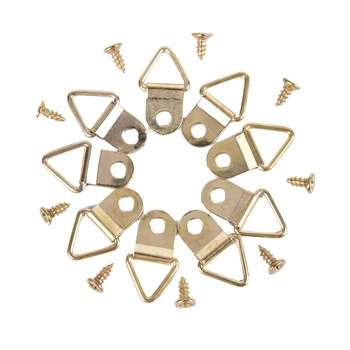 Karšto 100vnt Aukso Paveikslų Kabinimo Žalvario Trikampio Nuotraukų Rėmelio Sieninis laikiklis Pakaba Kablys Žiedas Geležies 1505