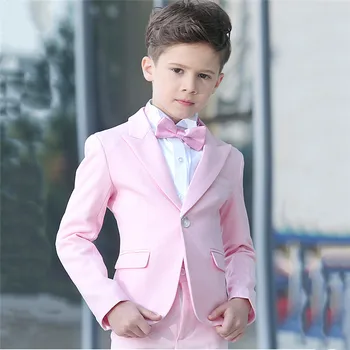 KUSON 2018 Striukė, Kelnės 2vnt Nustatyti Rožinės Berniukų kostiumai vestuvėms Vaikai Prom Vestuvių Kostiumai, skirti Berniukui, Vaikų Drabužių, Oficialių Kostiumų