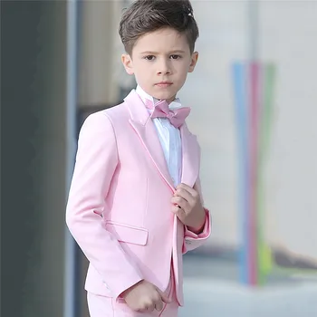 KUSON 2018 Striukė, Kelnės 2vnt Nustatyti Rožinės Berniukų kostiumai vestuvėms Vaikai Prom Vestuvių Kostiumai, skirti Berniukui, Vaikų Drabužių, Oficialių Kostiumų