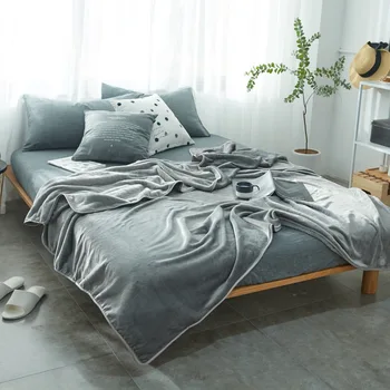 Kvėpuojantis flanelė Antklodė šilta, minkšta vilnos antklodės dvigubo sluoksnio mesti Sofa-Lova Plokštumos Kietas Lovatiesės Namų textilet