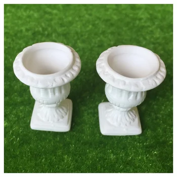 LCLL-Miniatiūriniai Lėlių Pora Birdbath Sodo Lauko Centras Pagamintas iš Baltos spalvos keramikos 6395