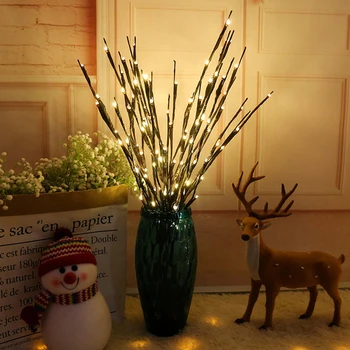 LED Apšviesta Filialas Apšvietimo Gluosnio Šakelė Medžio Šaką Gėlių Lempa su baterijomis, Buveinės Šalies Vaza Kalėdų Helovinas Apdailos 8596