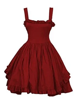 Lolita Kalėdų Dress Saldus Slim Suknelė princesė lolita suknelė vintage falbala aukšto juosmens spausdinimo viktorijos suknelė kawaii girl 33130