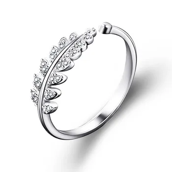 Mados Paprasta Atidaryti Dizaino Alyvuogių Lapų Juostos Reguliuojamas Žiedo Asmenybės Moterų Gėlių Žiedai, Vestuvių Žiedai, Moterų Papuošalai 8082