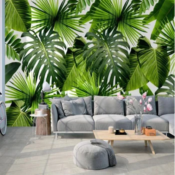 Milofi užsakymą sienų tapetai, 3D šiuolaikinės atogrąžų miškų augalų bananų lapų sodo fone sienų apdaila sienų tapetai 23970