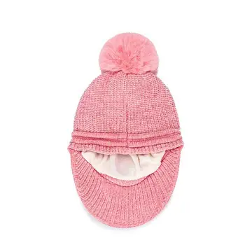 MISSKY Moterų Beanies Kepurės Žiemą Tirštėti Mezgimo Skrybėlę, Ausų Apsaugos Laišką Vilnos Kamuolys Šiltas Lauko Moteriška Kepurė 3131