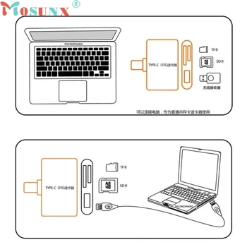 Mosunx Simplestone Micro USB 3 in 1 Atminties Kortelių Skaitytuvą, USB Adapteris/TF/SD Samsung Galaxy S7Edge 0113 3927