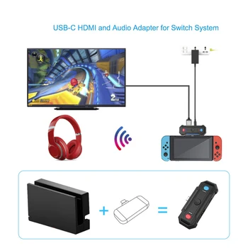 Nintendo Įjungti/ Perjungti Lite Konsole USB Tipas-C Garso Keitiklis TV Bazės Parama laisvų Rankų įrangos Jungtis-Bluetooth Imtuvas 11969