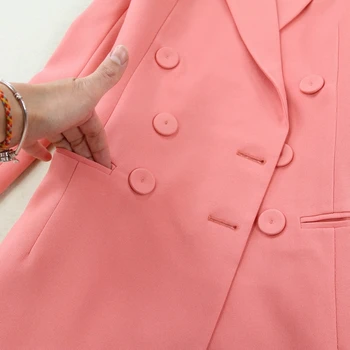 Nustatyti moterų pavasarį naujas mados ilgomis rankovėmis dvieiliai rožinė OLIS temperamentas profesinės kostiumas + krepšys klubo padalinta sijonas, dviejų dalių