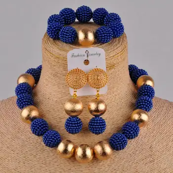 Oranžinė papuošalų rinkinys imituojamas afrikos perlas karoliai nigerijos karoliukai, papuošalų komplektai moterims FZZ36