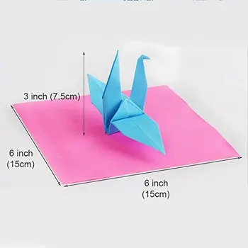 Origami Popieriaus 50 Ryškių Spalvų Dvipusis 200 Lapų aukščiausios Kokybės 15cmx15cm Menų ir Amatų Projektams - Pačios Spalvos Tiek