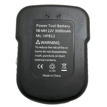 Pakeitimo Aukštos Kokybės 3.0 Ah 12V Ni-MH Įrankio Baterija Black&Decker: FS120B,CP122K,A12,BD12PSK,FSB12 3585