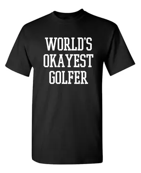 Pasaulių Okayest Golfas, Sporto Golfas Golfo Juokingi Marškinėliai S Juoda
