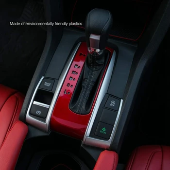 Perjungti Pavarą Skydelio Apdaila Automatinė pavarų Dėžė Perjungimo Langelį Padengti 10 Gen Honda Civic 2020 2019 2018 2017 2016 - Raudona 3081