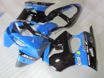 Populiariausi plastiko lauktuvės komplektas Kawasaki Ninja ZX6R 98 99 mėlyna juoda motociklo purvasargiai nustatyti ZX6R 1998 1999 MP07